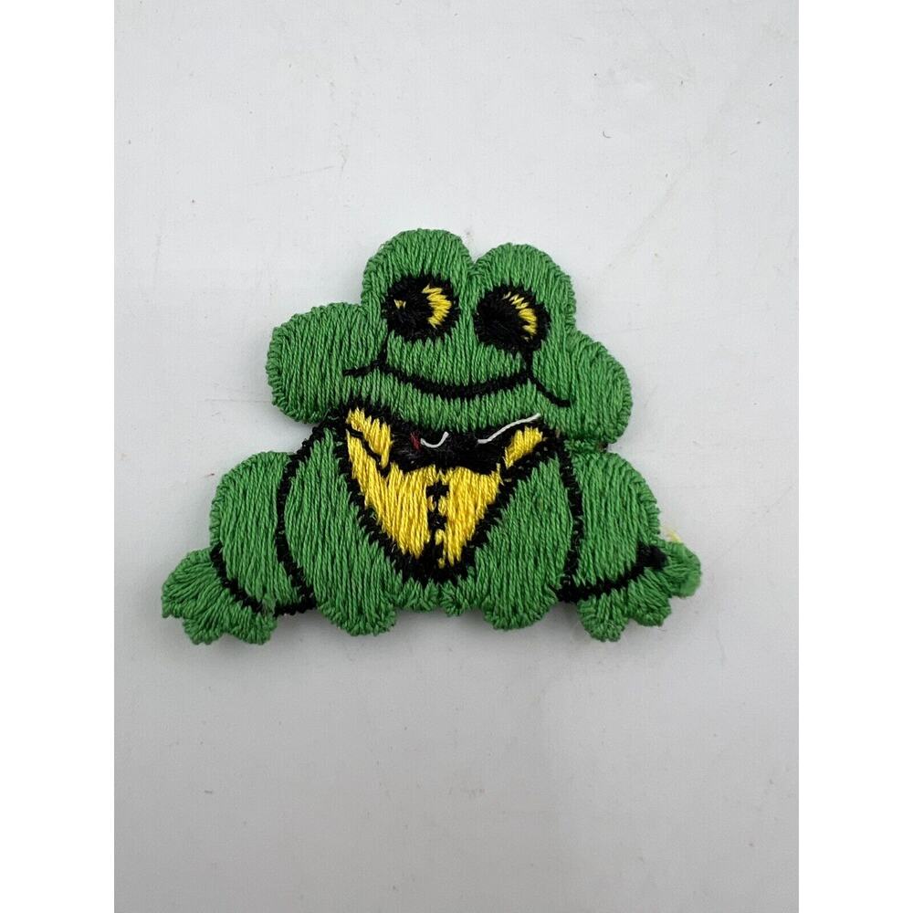 Vintage Frog Fabric Embroidered‎ Clothing Patch Green New